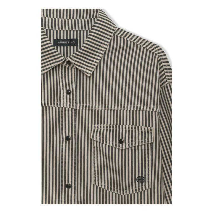 ANINE BING Sloan Stripes Overshirt | Black 4 ANINE BING Sloan Stripes Overshirt | Black - Image 4