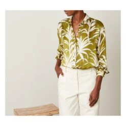 Hartford Charlot Printed Shirt | Khaki -American Vintage Shop unnamed file 895