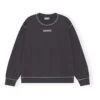 Ganni Isoli Dark Rose Relaxed Organic Cotton Sweatshirt | Black