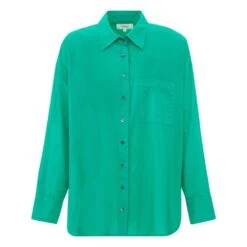 Sydney Cotton Poplin Shirt | Green