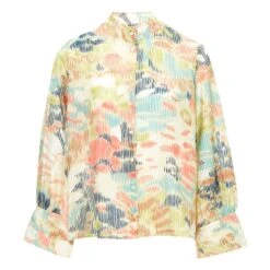 Momoni Franklin Printed Habotai Silk Shirt | Lemon Yellow